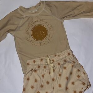 Rylee + Cru Boys Tan Sun Print Swim Set